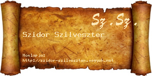Szidor Szilveszter névjegykártya