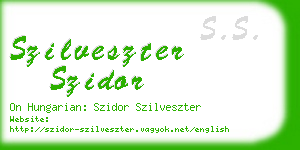 szilveszter szidor business card